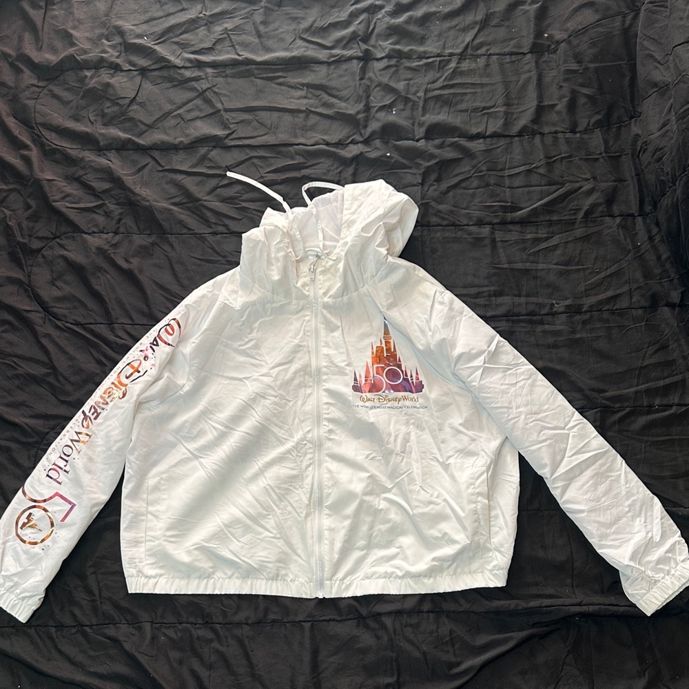 Walt Disney World 50th Anniversary Lightweight Zip Jacket Windbreaker Hoodie 2X
